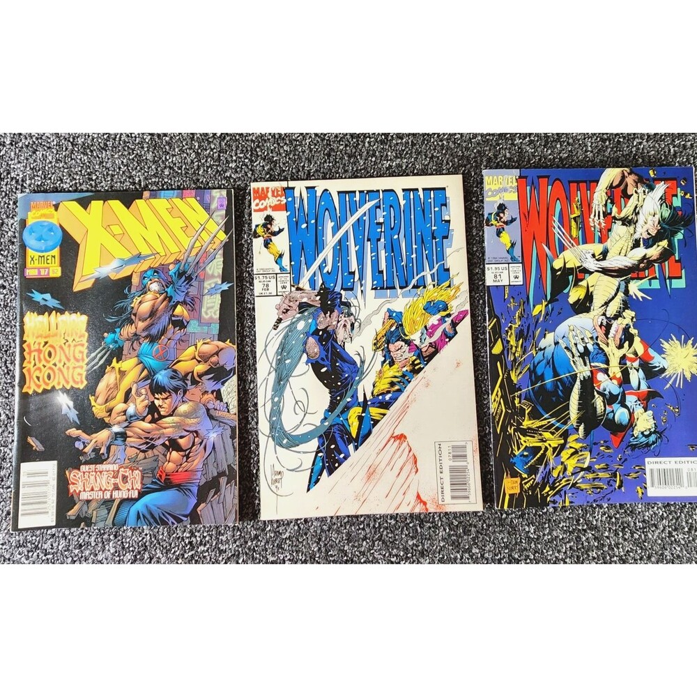 WOLVERINE 1993 #78 and #81 X-Men #62 MARVEL COMICS Mixed Lot of 3
